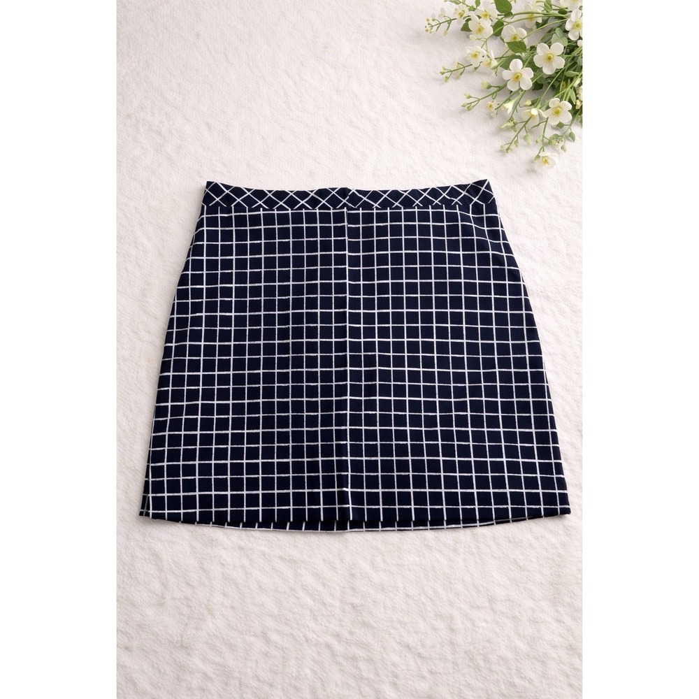 New IZOD Golf Swingflex Skort Stretch Navy White Pickleball Activewear Size 12